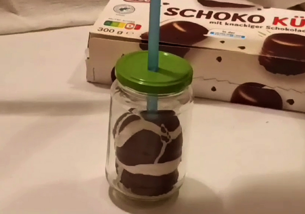 Ein Schokokuss bläht sich auf